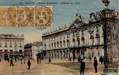Carte postale ancienne Place Stanislas - L'Hôtel de Ville — Nancy (Meurthe-et-Moselle)