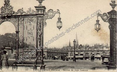 Carte postale ancienne Place Stanislas - Grilles de Jean LAMOUR — Nancy (Meurthe-et-Moselle)