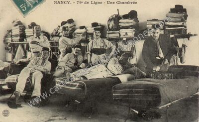 Carte postale ancienne 79° de Ligne - Une Chambrée — Nancy (Meurthe-et-Moselle)