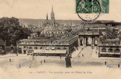 Carte postale ancienne Vue générale, prise de l'Hôtel de Ville — Nancy (Meurthe-et-Moselle)