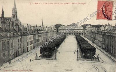 Carte postale ancienne Place de la Carrière, vue prise de l'Arc de Triomphe — Nancy (Meurthe-et-Moselle)