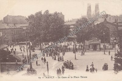 Carte postale ancienne La Gare et la Place Thiers — Nancy (Meurthe-et-Moselle)