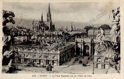 Carte postale ancienne La Place Stanislas vue de l'Hôtel de Ville — Nancy (Meurthe-et-Moselle)