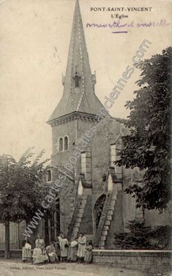 Carte postale ancienne L'Église — Pont-Saint-Vincent (Meurthe-et-Moselle)
