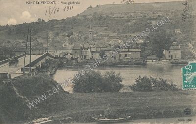 Carte postale ancienne Vue générale — Pont-Saint-Vincent (Meurthe-et-Moselle)