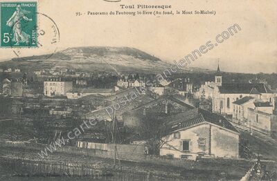 Carte postale ancienne Panorama du Faubourg St-Evre (Au fond, le Mont St-Michel) — Toul (Meurthe-et-Moselle)