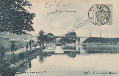 Carte postale ancienne Le Canal à Saint-Mansuy — Toul (Meurthe-et-Moselle)