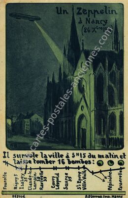 Carte postale ancienne Un Zeppelin — Nancy (Meurthe-et-Moselle)