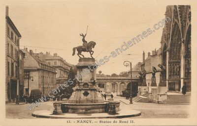 Carte postale ancienne Statue de René II — Nancy (Meurthe-et-Moselle)