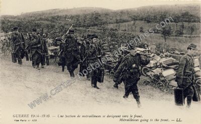 Carte postale ancienne Section de Mitrailleuses — Non Localisée (Aisne)