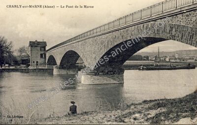 Carte postale ancienne Le Pont de la Marne — Charly-sur-Marne (Aisne)