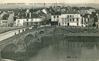 Carte postale ancienne Quai des Baigneuses — Château-Thierry (Aisne)