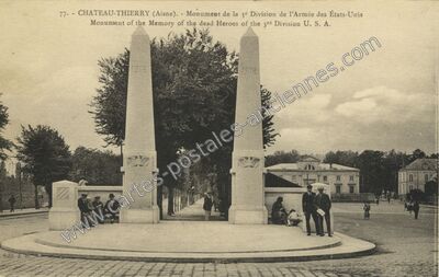 Carte postale ancienne Monument de la 3e Division de l'Armée des États-Unis / Monument of the Memory of the… — Château-Thierry (Aisne)