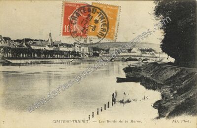 Carte postale ancienne Les Bords de la Marne — Château-Thierry (Aisne)