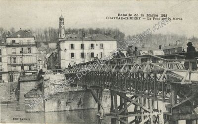 Carte postale ancienne Le Pont sur la Marne — Château-Thierry (Aisne)