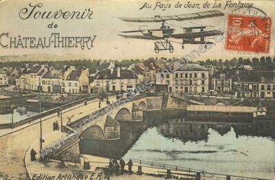 Carte postale ancienne Souvenir — Château-Thierry (Aisne)