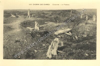 Carte postale ancienne Chemin des Dames - Le Plateau — Craonne (Aisne)