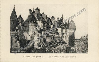 Carte postale ancienne Le Château de Maucreux — Faverolles (Aisne)