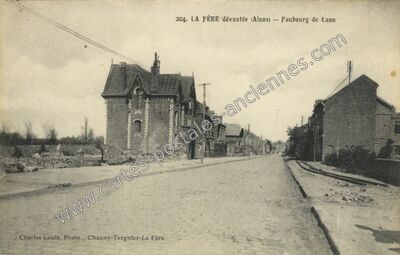 Carte postale ancienne Faubourg de Laon — La Fère (Aisne)
