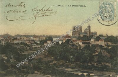 Carte postale ancienne Le Panorama — Laon (Aisne)