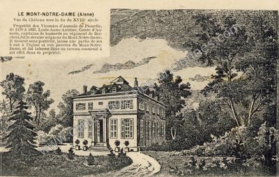 Carte postale ancienne Vue du Château — Mont-Notre-Dame (Aisne)
