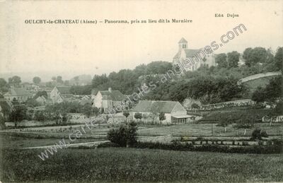 Carte postale ancienne Panorama, pris au lieu dit la Marnière — Oulchy-le-Château (Aisne)