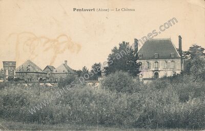 Carte postale ancienne Le Château — Pontavert (Aisne)