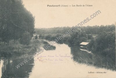 Carte postale ancienne Les Bords de l'Aisne — Pontavert (Aisne)