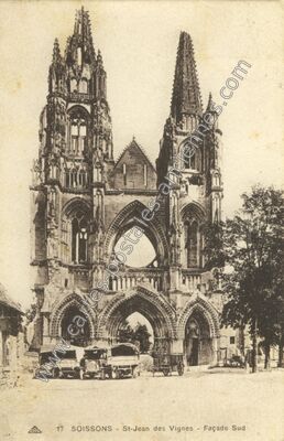 Carte postale ancienne St-Jean des Vignes - Façade Sud — Soissons (Aisne)