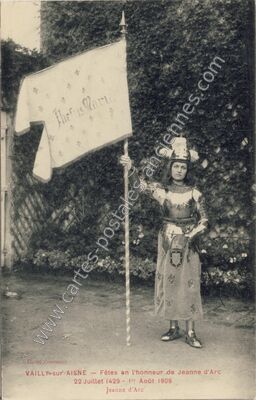 Carte postale ancienne Fêtes en l'honneur de Jeanne d'Arc — Vailly-sur-Aisne (Aisne)