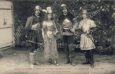 Carte postale ancienne Fêtes en l'honneur de Jeanne d'Arc — 22 Juillet 1429 — Vailly-sur-Aisne (Aisne)