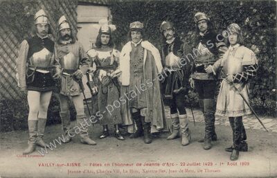 Carte postale ancienne Fêtes en l'honneur de Jeanne d'Arc — Vailly-sur-Aisne (Aisne)