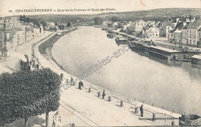Carte postale ancienne Quai de la Poterne et Quai des Filoirs — Château-Thierry (Aisne)