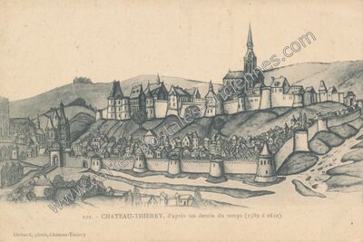 Carte postale ancienne D'après un dessin du temps — Château-Thierry (Aisne)