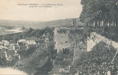 Carte postale ancienne La Vallée de la Marne prise du Vieux Château — Château-Thierry (Aisne)