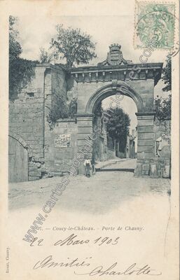 Carte postale ancienne Coucy le Chateau — Coucy-le-Château-Auffrique (Aisne)