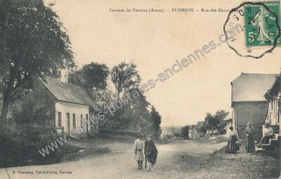 Carte postale ancienne Rue des Hauts — Plomion (Aisne)