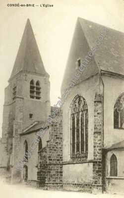 Carte postale ancienne L'Eglise — Condé-en-Brie (Aisne)