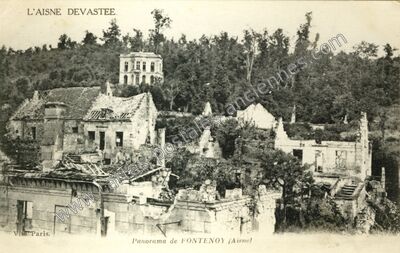 Carte postale ancienne L'Aisne dévastée — Fontenoy (Aisne)