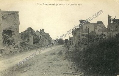 Carte postale ancienne La Grande Rue — Pontavert (Aisne)