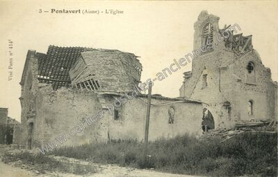 Carte postale ancienne L'Eglise — Pontavert (Aisne)