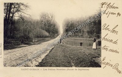 Carte postale ancienne Les Petites Marettes (Route de Septvaux) — Saint-Gobain (Aisne)