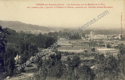 Carte postale ancienne Le Panorama pris du Moulin de la Tour — Vorges (Aisne)
