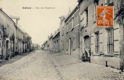 Carte postale ancienne Rue des Faucheurs — Coincy (Aisne)