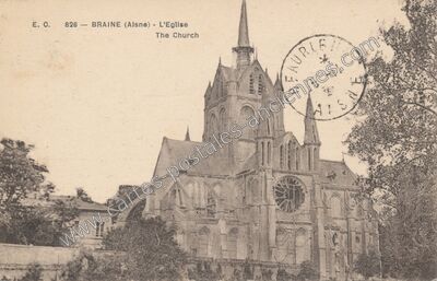 Carte postale ancienne L'Eglise — Braine (Aisne)