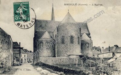 Carte postale ancienne L'Eglise — Ahuillé (Mayenne)