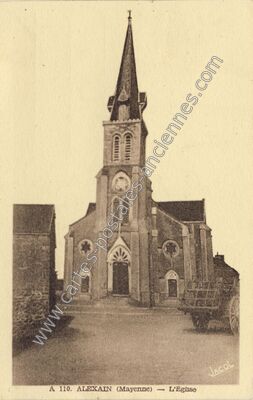 Carte postale ancienne L'Eglise — Alexain (Mayenne)