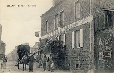 Carte postale ancienne Route de la Bigottière — Alexain (Mayenne)