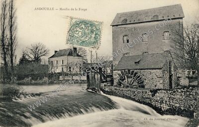 Carte postale ancienne Moulin de la Forge — Andouillé (Mayenne)