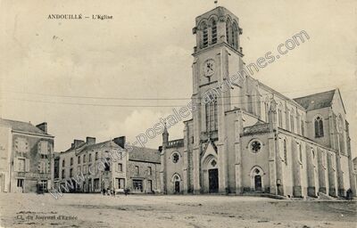 Carte postale ancienne L'Eglise — Andouillé (Mayenne)